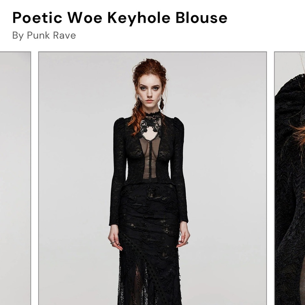 Sexy Goth Poetic Woe Keyhole Blouse from Vampire Freaks